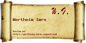 Wertheim Imre névjegykártya